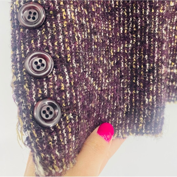 Lafayette 148 Alpaca Wool Bouche Purple Multi Blazer Jacket Petite Size 2 - Picture 6 of 9